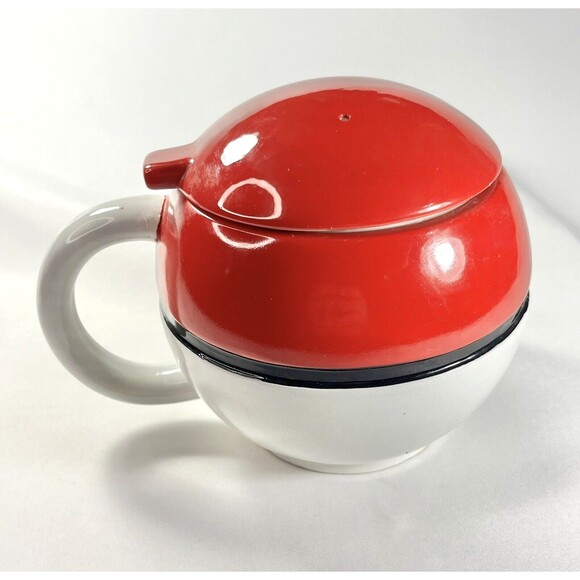 Pokémon GO Just Funky Ceramic Mug With Lid Red POKEBALL 16oz - Picture 6 of 10